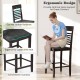 Counter-height dining table set with gray rubber wood frame, featuring ergonomic chairs and footrests for comfort.