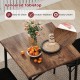 Square dining table set with a rustic brown veneered tabletop, featuring easy-to-clean and scratch-resistant surfaces.
