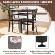 3-piece dining table set featuring a rustic brown finish, ergonomic chairs, and adjustable leveling feet for stability.