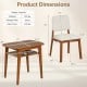 3-piece dining table set with upholstered chairs in cherry, featuring a built-in storage rack and rustic wood grain.