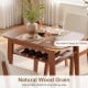 3-piece dining table set with upholstered chairs in cherry, featuring natural wood grain and rounded edges for safety.