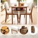 3-piece dining table set for 2 with upholstered chairs in cherry, featuring solid rubber wood and built-in storage rack.