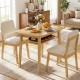 3-piece dining table set for 2 with upholstered chairs in natural wood, featuring built-in storage and space-saving.