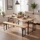 3-piece folding picnic table set with fir wood and metal frame, perfect for outdoor gatherings in patio or garden.