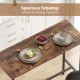 Spacious rustic brown tabletop of the 3-piece industrial bar table set, perfect for sharing meals in style.