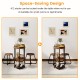 3-piece industrial dining table set in rustic brown with 2 stools tucked under, perfect for small spaces or apartments.