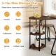 2-tier side storage shelves with rustic brown finish, ideal for organizing snacks, books, and tableware in small spaces.