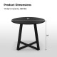 36" round pedestal dining table with X-shaped base, designed for 2-4 people, ideal for small spaces.