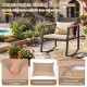 Patio rocking chair with thickened cushion and soft back pillow, ideal for outdoor relaxation by the poolside or garden.