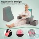 Extra large gray reading pillow set with ergonomic design, lap desk, and removable cover for comfort and convenience.