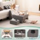 Extra large gray lap desk with spacious tabletop, cup holders, and storage pocket for reading or working comfortably.