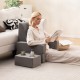 Extra large gray reading pillow set with lap desk and coaster, designed for comfort and ergonomic support while reading.