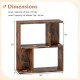 3-tier bookshelf with a rustic finish, measuring 22" x 20", ideal for organizing books and decor in small spaces.