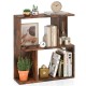 3-tier display bookshelf in rustic finish, showcasing books and decor, ideal for small living spaces and organization.