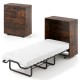 3-piece space-saving living room set featuring a foldable Murphy bed, teddy velvet sofa, and 3-tier bookshelf for.