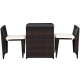 Cushioned wicker patio bistro set with space-saving chairs, ideal for garden or poolside relaxation.