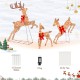 Lighted Christmas reindeer family set with 255 lights, featuring vivid antlers and red bows, perfect for festive.