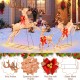 Lighted Christmas reindeer family set with vivid antlers, red bows, and 255 lights for festive indoor and outdoor decor.