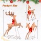 Lighted Christmas reindeer family set with 255 lights, featuring a jumping deer and festive red bows for holiday decor.