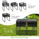 Folding chairs and table of a 3-piece outdoor dining set in black, featuring space-saving design for backyard use.