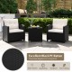 Close-up of the black PE rattan weave, showcasing durability and elegance, perfect for enhancing outdoor spaces.