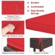 Red cushioned stool from the 3-piece patio rattan wicker dining set, featuring a zippered cover and durable PE wicker.