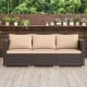 Three-piece patio sectional sofa set in beige with soft cushions, ideal for garden or poolside relaxation.