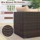 Hand-woven mix brown PE rattan sectional sofa set with beige cushions, ideal for patio and outdoor relaxation.