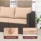 Close-up of beige cushion on a 3-piece patio sectional sofa set, featuring a convenient zipper for easy cleaning.