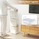 Single stackable white plastic storage bin with front flap door and side handles, lightweight and waterproof for easy.