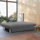 3-seat convertible sofa bed in gray with 2 large drawers, adjustable backrest angles for versatile comfort and.