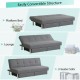 3-seat convertible sofa bed in gray with adjustable angles and large storage drawers for small apartments.