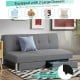3-seat convertible sofa bed in gray with 2 large drawers for storage, featuring adjustable backrest angles for comfort.