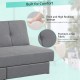 Close-up of the 3-seat convertible sofa bed showcasing premium linen fabric and thick sponge for ultimate comfort.
