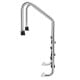 3-step stainless steel swimming pool ladder with anti-slip steps and curved handrails for safety and support.