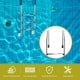 3-step stainless steel swimming pool ladder with anti-slip steps and curved handrails for safe and easy pool access.
