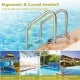 3-step stainless steel swimming pool ladder with curved handrails and anti-slip steps for safe pool access.