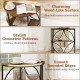 3-tier half round end table in rustic brown with a wood-like surface and stylish geometric patterns for versatile.