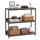 3-tier industrial bookshelf with rustic brown wooden shelves and a metal frame, ideal for stylish home organization.