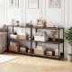 3-tier industrial bookshelf featuring rustic brown wooden shelves and a sturdy metal frame, ideal for home decor.