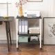 3-tier kitchen cart in deep brown with wheels, ideal for storage of kitchen supplies and printer stand.
