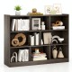 3-tier open bookcase in gray featuring 8 cubes for storage and display, ideal for living room or bedroom organization.
