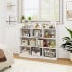 3-tier open bookcase with 8 cubes in white, perfect for organizing and displaying items in any room.