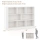 3-tier open bookcase with 8 cubes in white, featuring a wide top for display and durable engineered wood construction.