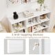 3-tier open bookcase in white with 8 cubes and anti-tipping devices, ideal for living room or bedroom storage.