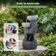 3-tier outdoor water fountain with LED lights, resin construction, easy assembly, ideal for patio or deck decoration.