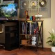 3-tier record player stand featuring a stylish metal frame, removable dividers, and flexible storage for vinyl records.