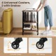 3-tier record player stand with adjustable shelf, built-in power strip, and 4 universal casters for easy mobility.