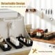 3-tier black rolling storage cart with detachable design, ideal for bathroom or kitchen organization in compact spaces.