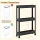 3-tier slim rolling storage cart in black, featuring waterproof PP material and smooth-rolling wheels for versatile.